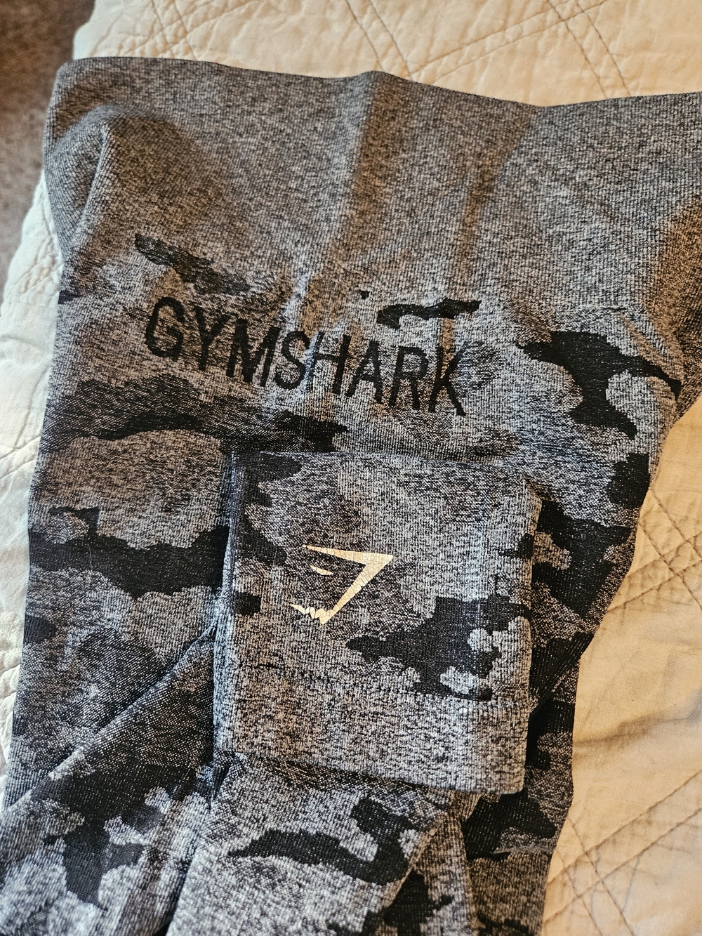 Gymshark Grey and Black Camo Seamless Leggings